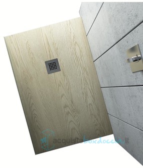 piatto doccia rettangolare in marmo-resina 100x100 cm - rocky wood