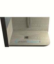 piatto doccia asimmetrico in marmo-resina 70x100 cm - rocky wood