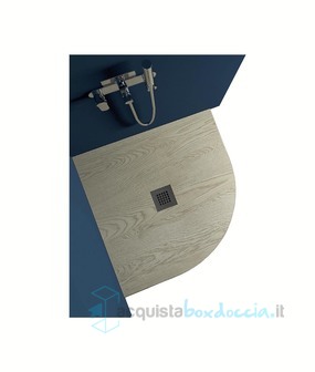piatto doccia angolare in marmo-resina 100x100 cm - rocky wood
