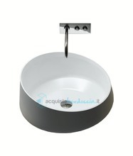 lavabo d'appoggio a libera installazione in solid surface 40x42.5 cm - estro