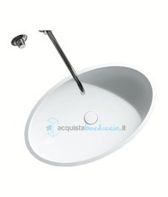 lavabo d'appoggio a libera installazione in solid surface 56x36 cm - ovo