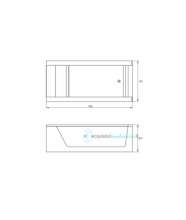 vasca con sistema combinato touchscreen airpool - cromoterapia 180x90 cm - aqua airtouch