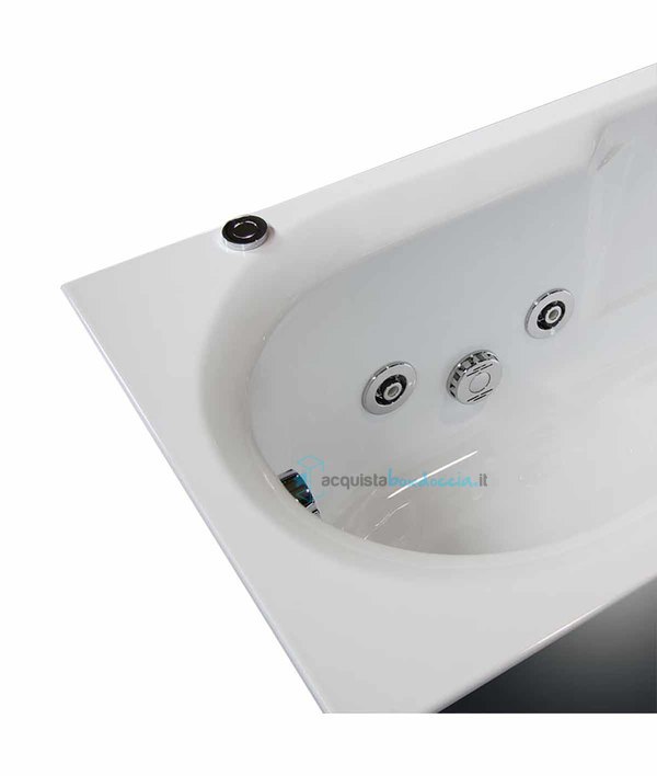 vasca con sistema combinato touchscreen whirpool - airpool - cromoterapia - faro a led - disinfezione  in acrilico 160x70 cm - deniza vtdf
