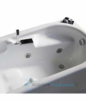 vasca con sistema combinato touchscreen whirpool - airpool - cromoterapia - faro a led - disinfezione  in acrilico 170x80 cm - erica vtdf