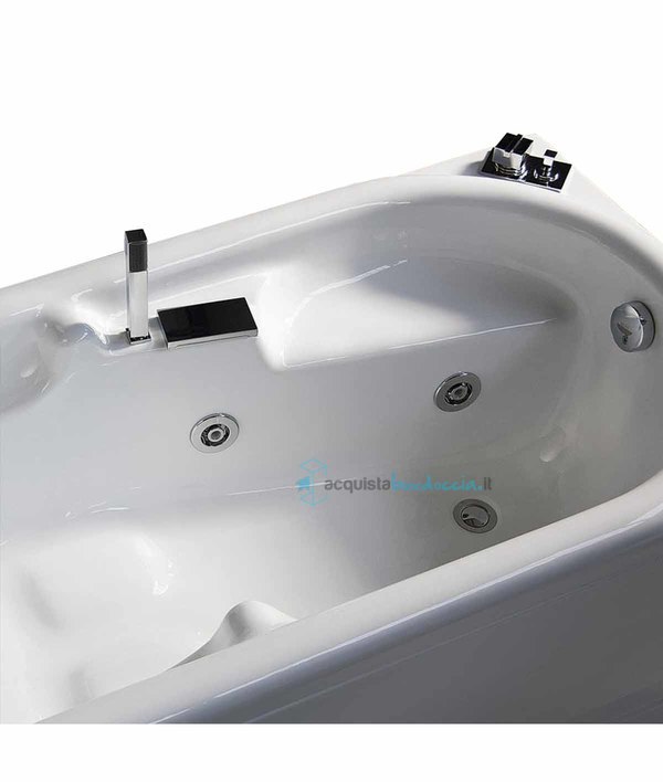 vasca con sistema combinato touchscreen whirpool - airpool - cromoterapia in acrilico 170x80 cm - erica vtc