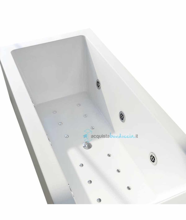 vasca con sistema combinato touchscreen whirpool - airpool - cromoterapia - disinfezione in acrilico 160x70 cm - la quadra vtdc
