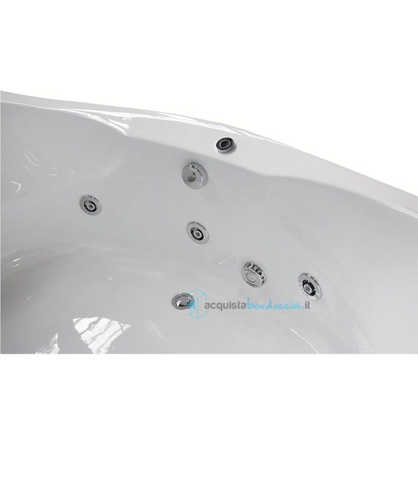 vasca con sistema combinato touchscreen whirpool - airpool - faro a led in acrilico 180x85x100 cm - sardegna vtf
