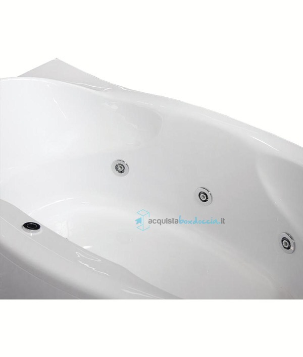 vasca con sistema combinato touchscreen whirpool - airpool - cromoterapia in acrilico 180x85x100 cm - sardegna vtc