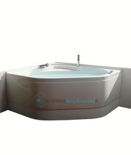 vasca con sistema combinato touchscreen whirpool - airpool - faro a led - disinfezione in acrilico 120x120 cm - camelia vtdf