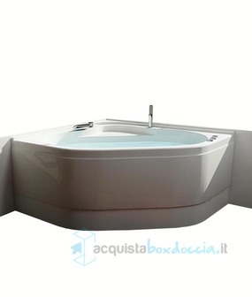 vasca con sistema combinato touchscreen whirpool - airpool - faro a led in acrilico 120x120 cm - camelia vtf