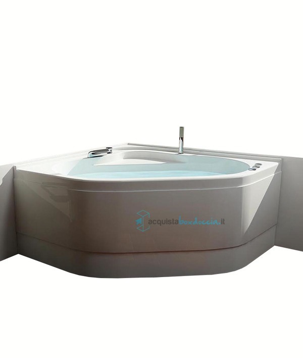 vasca con sistema combinato touchscreen whirpool - airpool - cromoterapia in acrilico 120x120 cm - camelia vtc