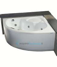 vasca con sistema combinato touchscreen whirpool - airpool - cromoterapia in acrilico 130x130 cm  - vittoria vtc