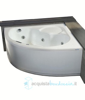 vasca con sistema combinato touchscreen whirpool - airpool - cromoterapia - disinfezione  in acrilico 130x130 cm  - vittoria vtdc