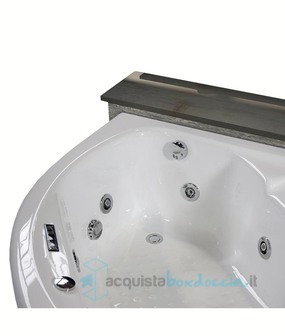 vasca con sistema combinato touchscreen whirpool - airpool - faro a led in acrilico 130x130 cm  - vittoria vtf