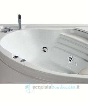 vasca con sistema combinato touchscreen whirpool - airpool - cromoterapia in acrilico 140x140 cm  - niagara vtc