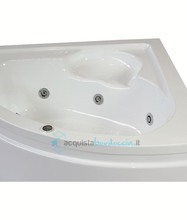 vasca con sistema combinato touchscreen whirpool - airpool - cromoterapia in acrilico 140x140 cm  - laura vtc