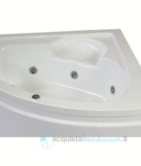 vasca con sistema combinato touchscreen whirpool - airpool - faro a led in acrilico 140x140 cm  - laura vtf