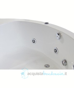 vasca con sistema combinato touchscreen whirpool - airpool - faro a led in acrilico 140x140 cm  - laura vtf