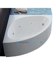 vasca con sistema combinato touchscreen whirpool - airpool - faro a led in acrilico 140x140 cm  - alessia vtf