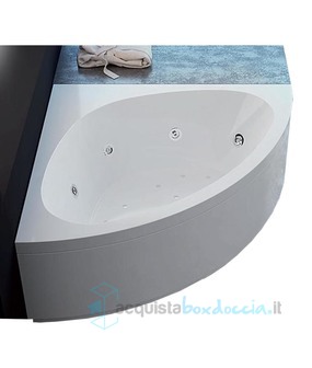 vasca con sistema combinato touchscreen whirpool - airpool - cromoterapia in acrilico 140x140 cm  - alessia vtc
