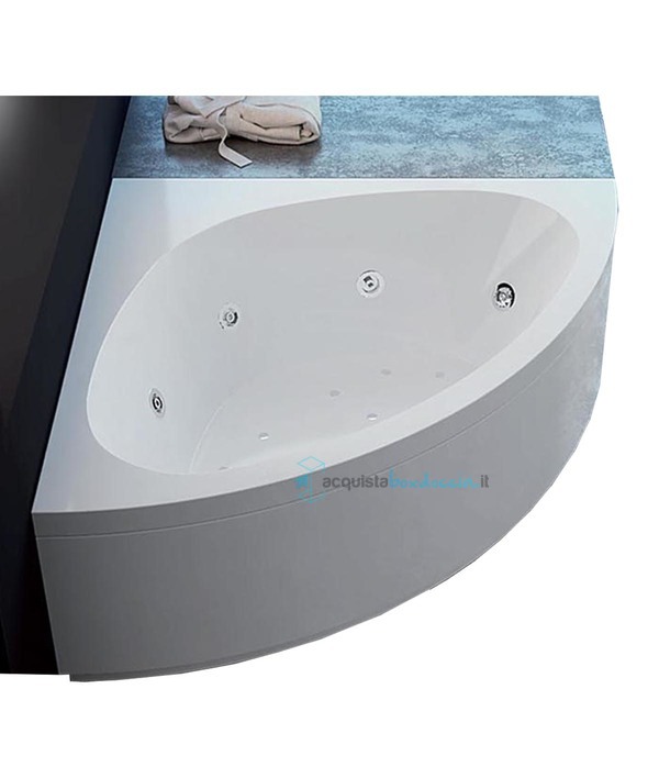 vasca con sistema combinato touchscreen whirpool - airpool - cromoterapia - disinfezione  in acrilico 140x140 cm  - alessia vtdc