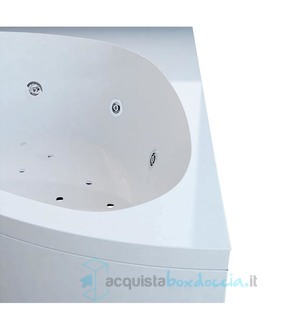 vasca con sistema combinato touchscreen whirpool - airpool - faro a led in acrilico 140x140 cm  - alessia vtf