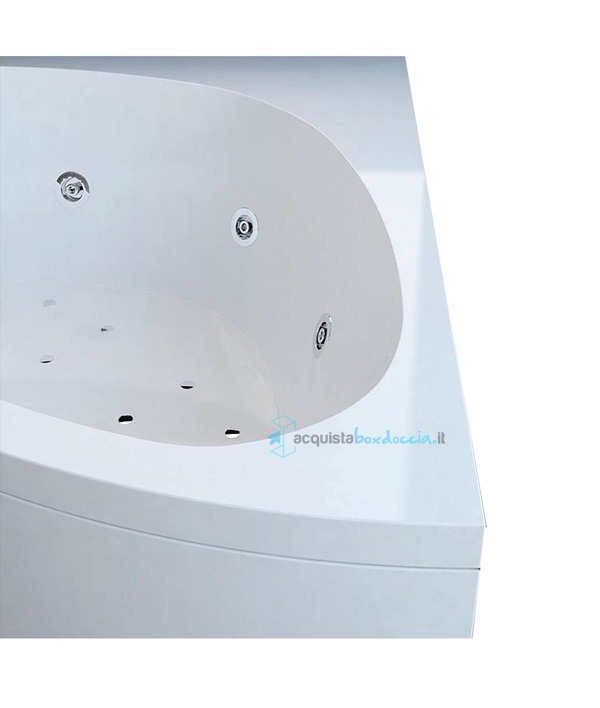vasca con sistema combinato touchscreen whirpool - airpool - cromoterapia in acrilico 140x140 cm  - alessia vtc