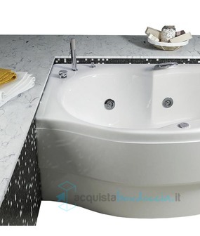 vasca con sistema combinato touchscreen whirpool - airpool - cromoterapia in acrilico 160x85x100 cm  - simy vtc