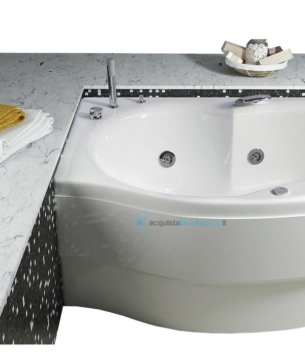 vasca con impianto digitale airpool in acrilico 160x85x100 cm  - simy vair