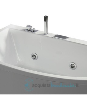 vasca con sistema combinato touchscreen whirpool - airpool - faro a led - disinfezione  in acrilico 170x170x78 cm - neo vtdf