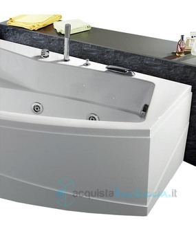 vasca con sistema combinato touchscreen whirpool - airpool - faro a led - disinfezione  in acrilico 170x100x55 cm - greta vtdf