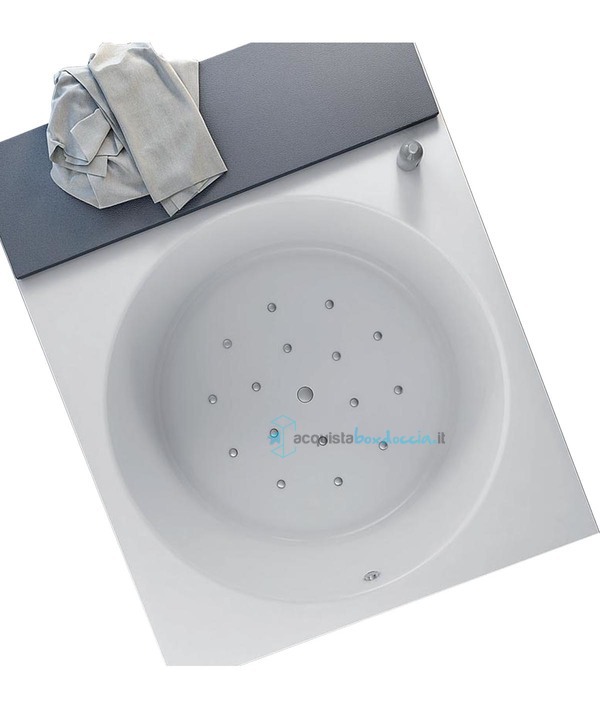 vasca con sistema combinato touchscreen whirpool - airpool - cromoterapia - disinfezione  in acrilico 190x150 cm - oasi vtdc