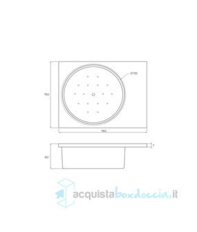 vasca idromassaggio con avviamento digitale in acrilico 190x150 cm  - oasi vdg