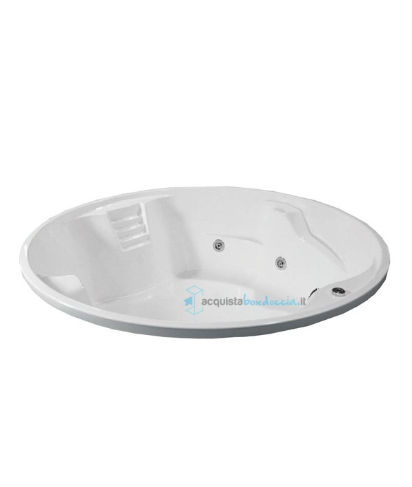 vasca con sistema combinato touchscreen whirpool - airpool - cromoterapia - disinfezione  in acrilico Ø170 cm - london eye vtdc