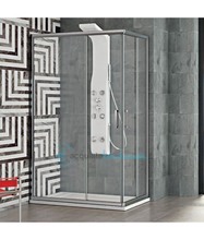 box doccia angolare con anta scorrevole 100x80 cm trasparente - aqualife