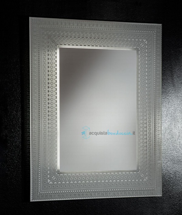 specchio con decori satinati art. 1013 a led serie la progetto x-tra
