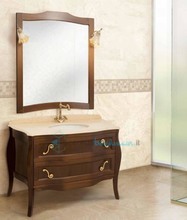 mobile bagno con lavabo sottopiano finitura tinta noce linea leonardo 124x60 cm - global trade - cod. l124/c