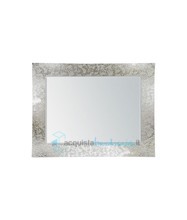 specchiera in cristallo curvo decorato finitura argento linea luna 90x70 cm - global trade - cod. sp.ln