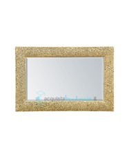 specchiera in graniglie metal di vetro fuso finitura oro 90x60 cm - global trade - cod. sp.10.o