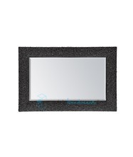 specchiera in graniglie metal di vetro fuso finitura nero 90x60 cm - global trade - cod. sp.10.ne