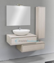 mobile bagno con colonna e lavabo appoggio linea deep 90 cm - global trade - cod. deep90.a/00