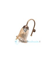 applique bronzo con vetro ambrato con attacco a cornice - global trade - cod. ap.b22.br