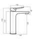 miscelatore lavabo alto cromato con piletta click clack 1" 1/4 e flessibili serie lm