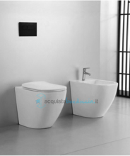 vaso wc + bidet+ coprivaso sanitari a pavimento filo muro ceramica moonriver 304