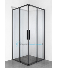 box doccia angolare porta scorrevole 74x72 cm trasparente serie dark