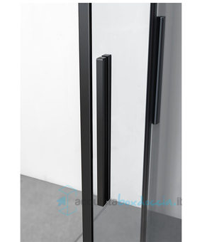 box doccia angolare porta scorrevole 60x118 cm trasparente serie dark