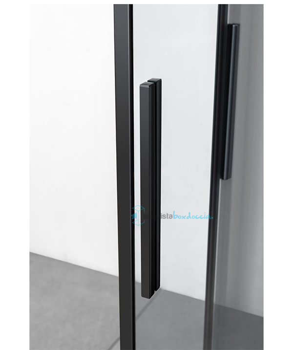 box doccia angolare porta scorrevole 74x72 cm trasparente serie dark