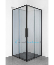 box doccia angolare porta scorrevole 65x62 cm fume' serie dark