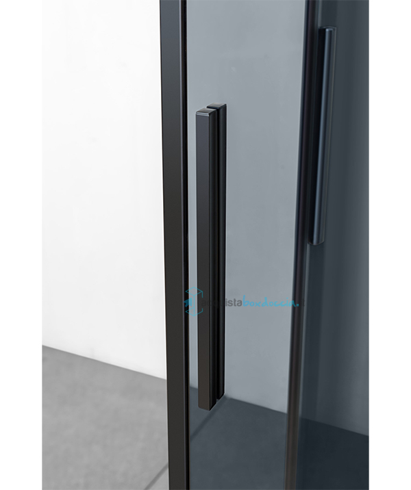 box doccia angolare porta scorrevole 60x110 cm fume' serie dark