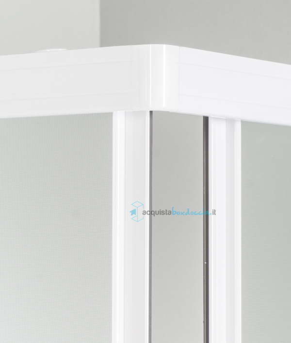 box doccia angolare porta scorrevole 65x85 cm opaco bianco